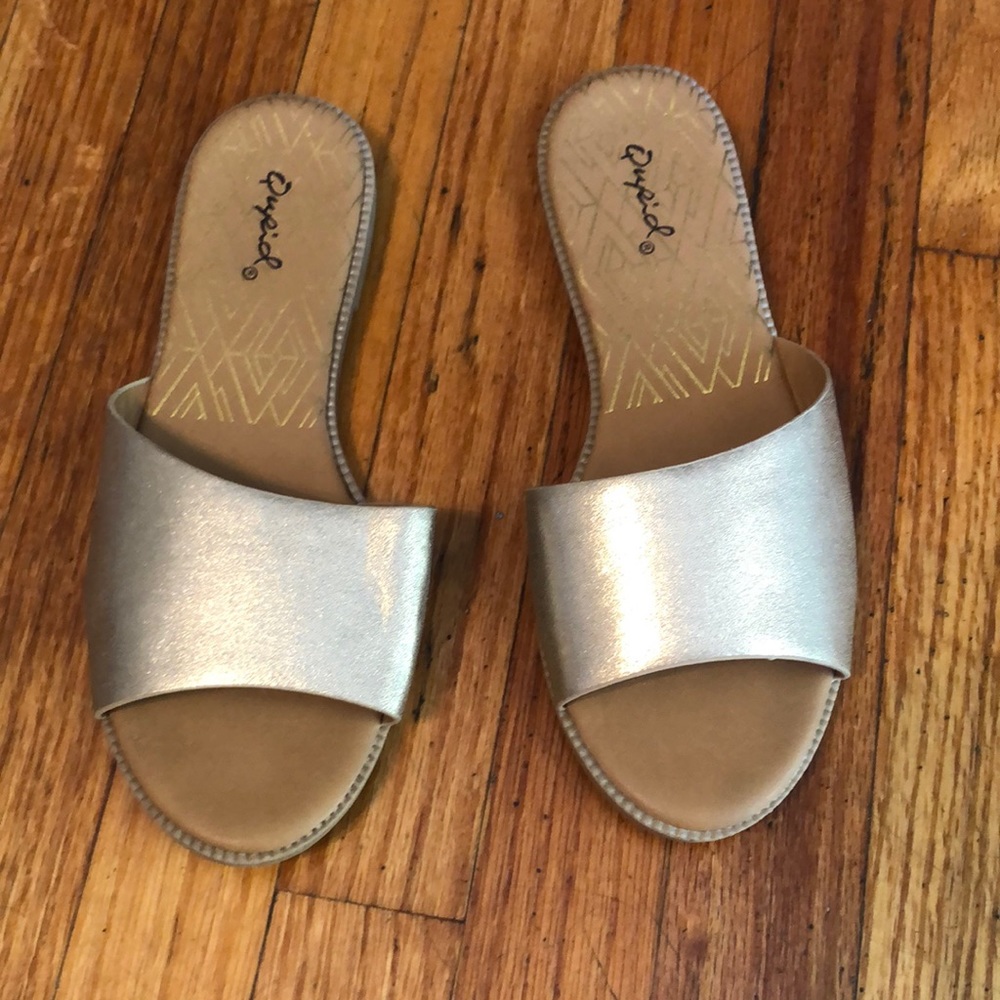 Gold slip ons size 5.5